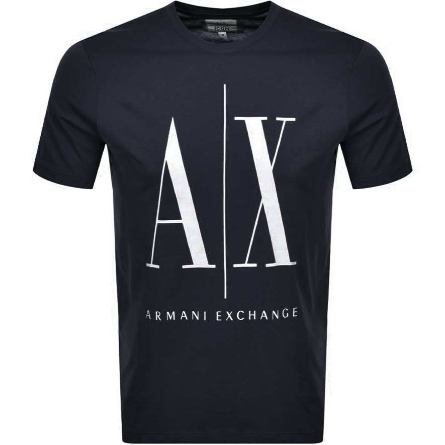 Alternative Image for ProductArmani Exchange Crew Neck Logo T Shirt Navy1